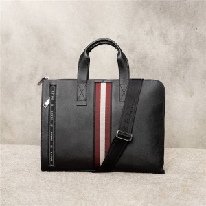 bally men's bag Henri black leather business bag briefcase