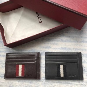 Bally striped ribbon TORIN. T calf leather business card holder