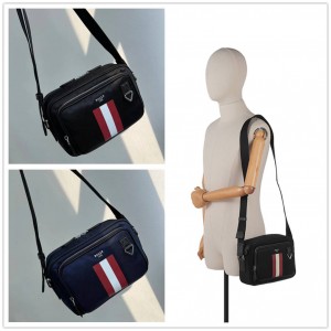 Bally ZEDRI Nylon Stripe Shoulder Bag Camera Bag
