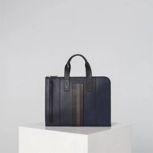 Bally Henri Navy Blue Leather Business Bag Official Document Bag