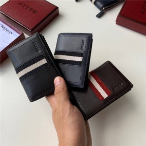 Bally wallet classic oil wax leather business card holder card package