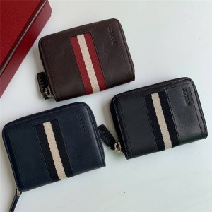 BALLY Wallet Oil Wax Stripe TEBIOT Coin Purse