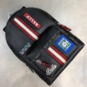 BALLY Men's New Striped Badge Leather HARPER Backpack