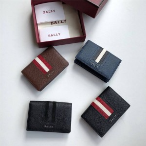 bally men's short new color striped Tyke card holder