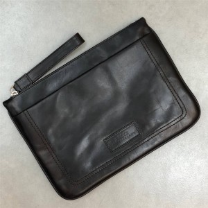 Bally official website men's classic oil wax leather zipper clutch