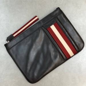 bally men's colorful stripe oil wax leather zipper TERLAGO clutch