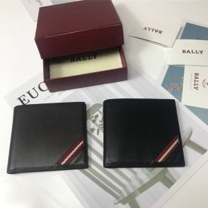 bally men's short classic oil wax leather MIOLLEN.O two fold wallet