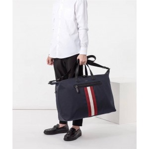 bally new nylon striped men's travel bag luggage bag