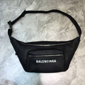 Balenciaga new lychee pattern cowhide belt bag chest bag