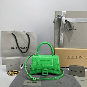 balenciaga grass green crocodile pattern Hourglass bag 592833/593546