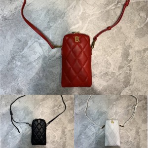balenciaga new B-buckle LOGO quilted phone bag