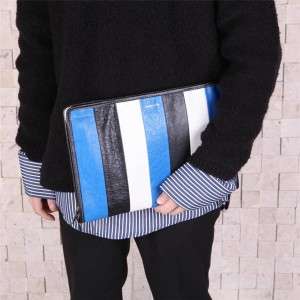 Balenciaga new colorblock striped leather Graffiti Classic handbag