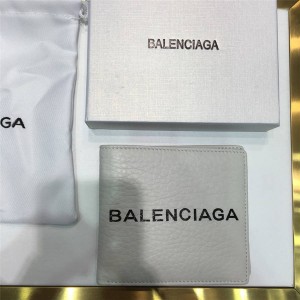 Balenciaga men's short wallet new leather two fold wallet