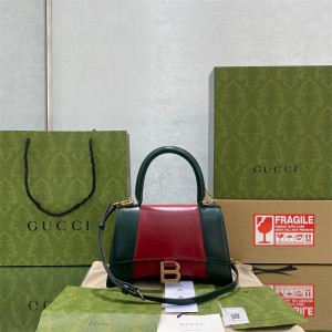 681697/593546 Gucci x Balenciaga Contrast Leather Hourglass Handbag 92940
