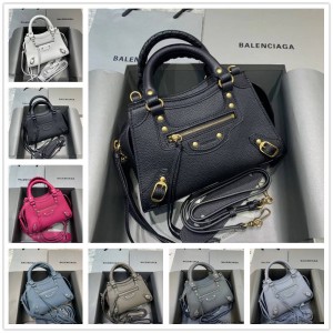 Balenciaga 638524 638512 Litchi Pattern Neo Classic Mini Top Handle Handbag