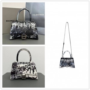 Balenciaga 593546 HOURGLASS Small GRAFFITI Handbag