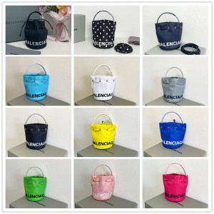 Balenciaga Wheel XS Drawstring Nylon Bucket Bag