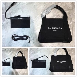 Balenciaga 390346/339933/581292 NAVY CABAS Canvas Tote Bag Shopping Bag