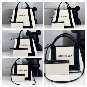 Balenciaga 390346/339933/581292 NAVY CABAS White Shopping Bag Tote Bag