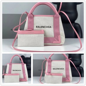 Balenciaga 390346/339933 NAVY CABAS Pink Shopping Bag Tote Bag