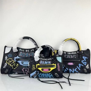 Balenciaga CLASSIC CITY GRAFFITI Goat Leather Handbag