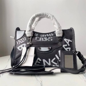 Balenciaga CLASSIC CITY GRAFFITI Goat Leather Medium Handbag