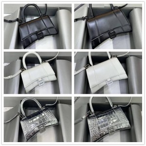 Balenciaga 592833 593546 HOURGLASS diamond buckle handbag