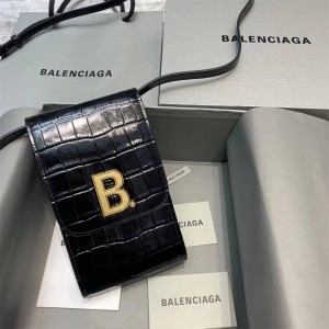 Balenciaga 593378 B. New B Button Crocodile Pattern Mobile Case