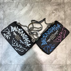 Balenciaga graffiti BB Round Bag shoulder messenger bag