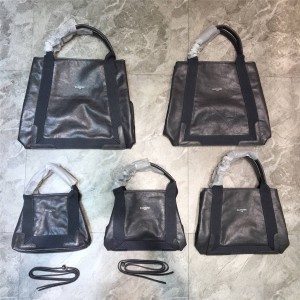 Balenciaga bag leather NAVY CABAS shopping bag mummy bag