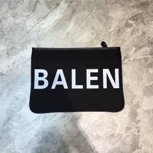 Balenciaga official website canvas print logo zipper clutch