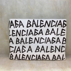 Balenciaga new graffiti print BALEN BAZAR clutch bag