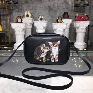 Balenciaga handbags new cat print diagonal camera bag