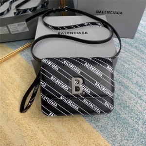 balenciaga new leather printed B LOGO small shoulder bag