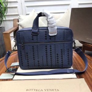Bottega Veneta BV men's color matching woven shoulder bag briefcase 98028