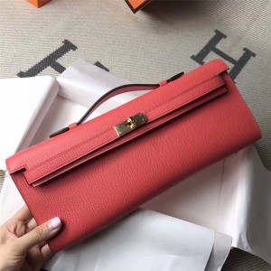 Hermes official website Epsom leather Kelly cut 31cm clutch bag