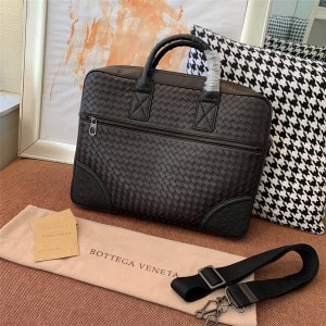 Bottega Veneta BV men's bag woven stitching ostrich leather briefcase