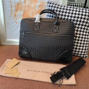 Bottega Veneta BV men's bag woven stitching crocodile leather business briefcase