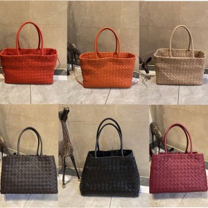 Bottega Veneta BV Soft Woven Leather Small Tote Handbag Shopping Bag 600504