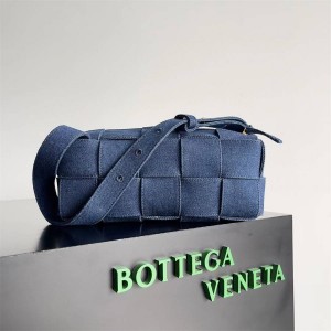 Bottega Veneta BV 751427 Denim Brick Cassette Small Shoulder Backpack
