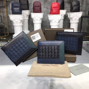 Bottega Veneta BV men's short wallet colorblock leather two fold wallet
