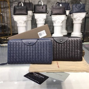 Bottega Veneta official website BV men's long wallet woven leather large wallet