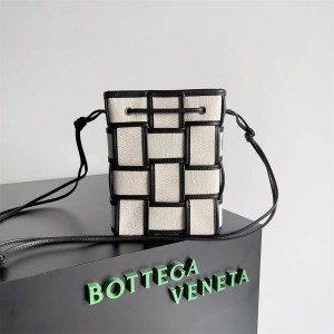 Bottega veneta BV 680218 Canvas Small Cassette Bucket Bag