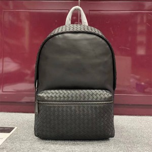 Bottega veneta BV New Men's Woven Small Plaid Cowhide Spliced Backpack