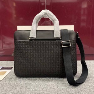 Bottega veneta BV men's woven leather portable one shoulder computer Briefcase