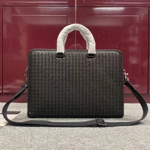 Bottega veneta BV Woven business office men's leather Briefcase