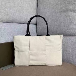 Bottega veneta BV 614486 Arco linen canvas tote bag shopping bag 609175