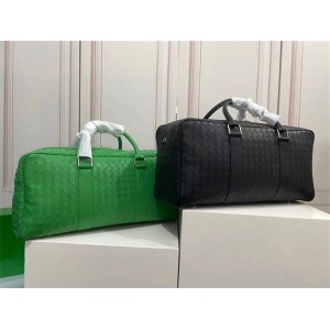Bottega veneta BV New Woven Medium Plaid Leather Travel Bag