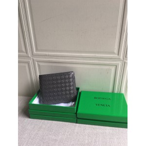 Bottega veneta BV Classic Small Grid Woven Men's Short Double Fold Wallet