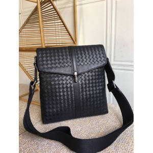 Bottega veneta BV Men's Flap Woven Leather Crossbody Bag